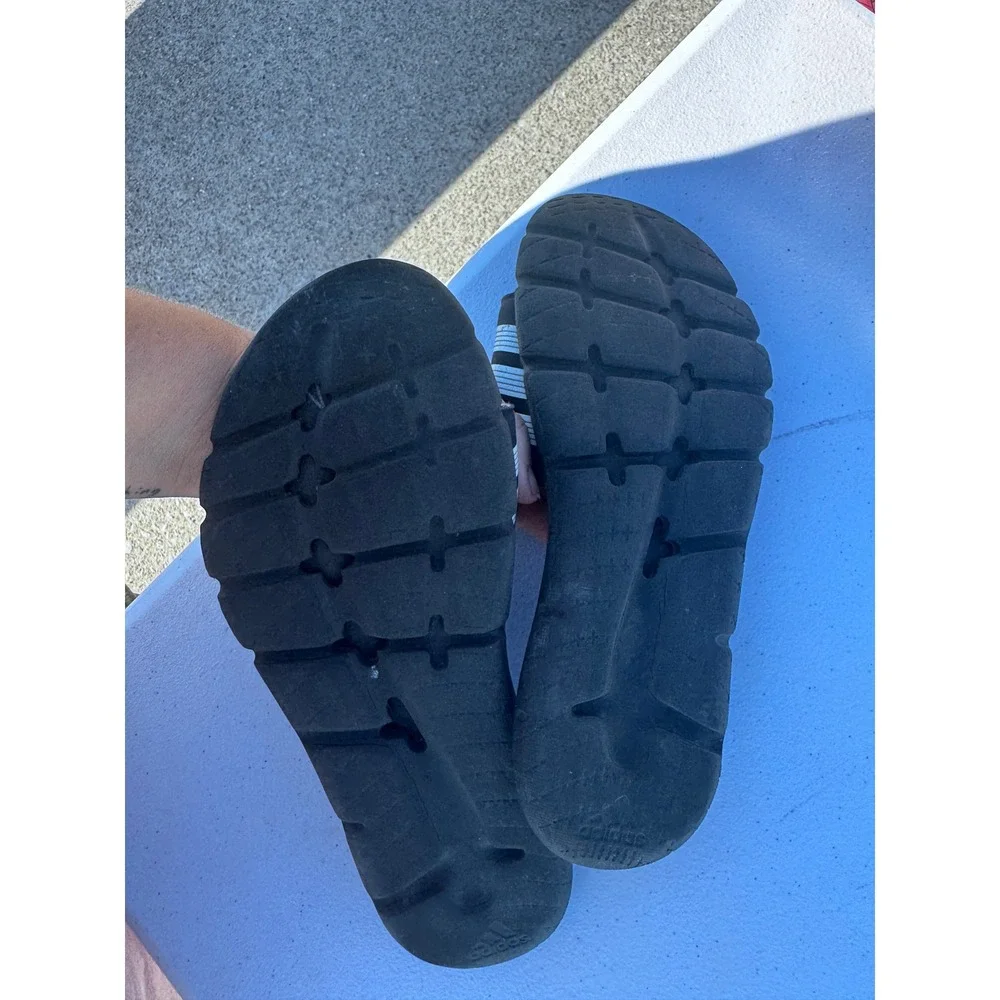 Adidas Supercloud Slide Sandals Black White Yellow Q20801 Kids Size 7